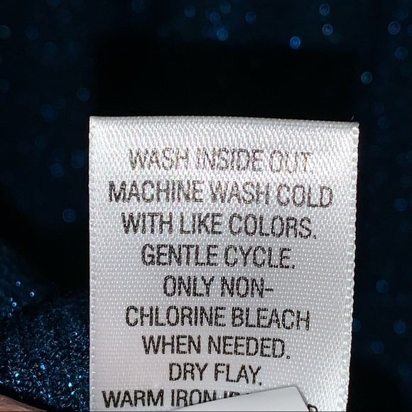 Elle Sparkly Dark Turquoise 3/4 Sleeve Blouse L - Picture 5 of 7